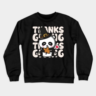 Cute Panda Happy Thanksgiving Crewneck Sweatshirt